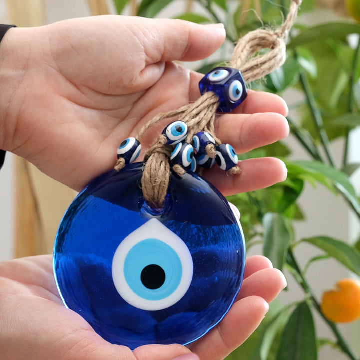 Blue Evil Eye Decor Home Wall Hanging 4 Glass Handmade Turkish Nazar Amulet Good Luck and Protection Charm