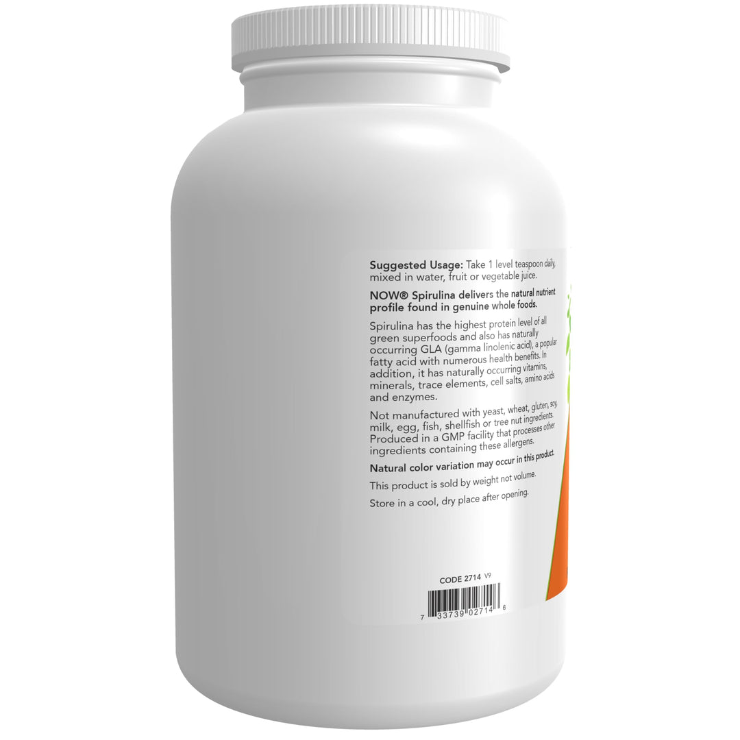 Supplements, Certified Organic, Spirulina Powder, Rich in Beta-Carotene (Vitamin A) and B-12 with naturally occurring GLA &amp; Chlorophyll, 1-Pound