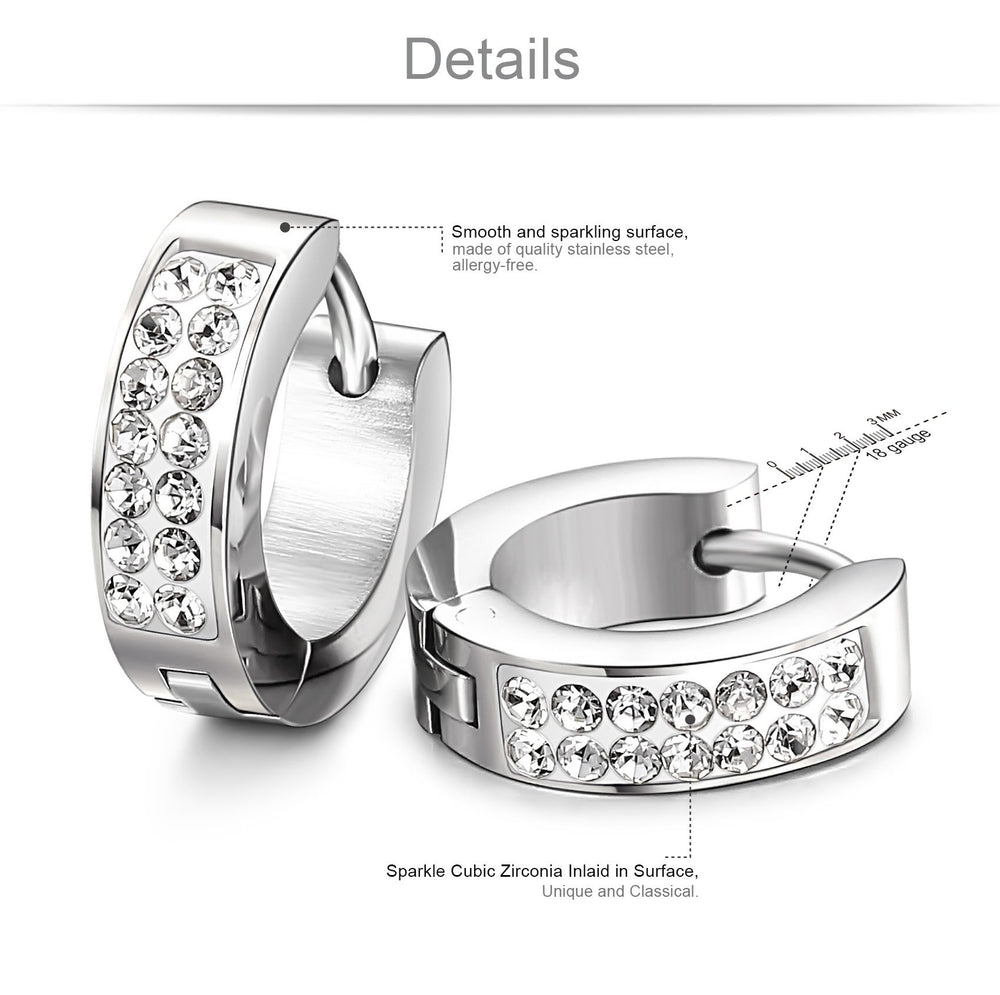 Jstyle Stainless Steel Womens Mens Hoop Earrings Huggie