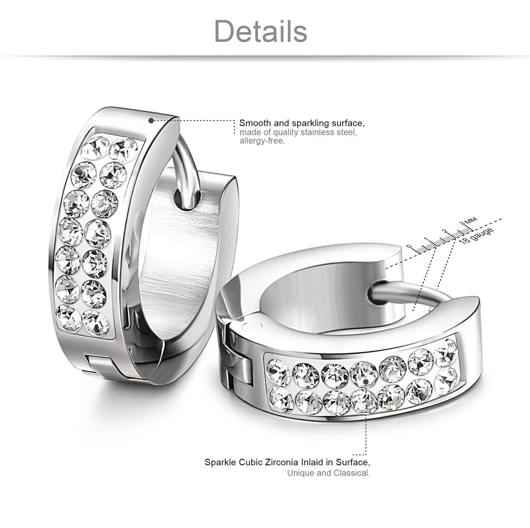 Jstyle Stainless Steel Womens Mens Hoop Earrings Huggie