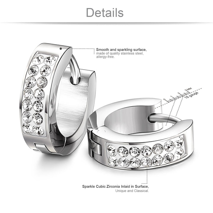 Jstyle Stainless Steel Womens Mens Hoop Earrings Huggie
