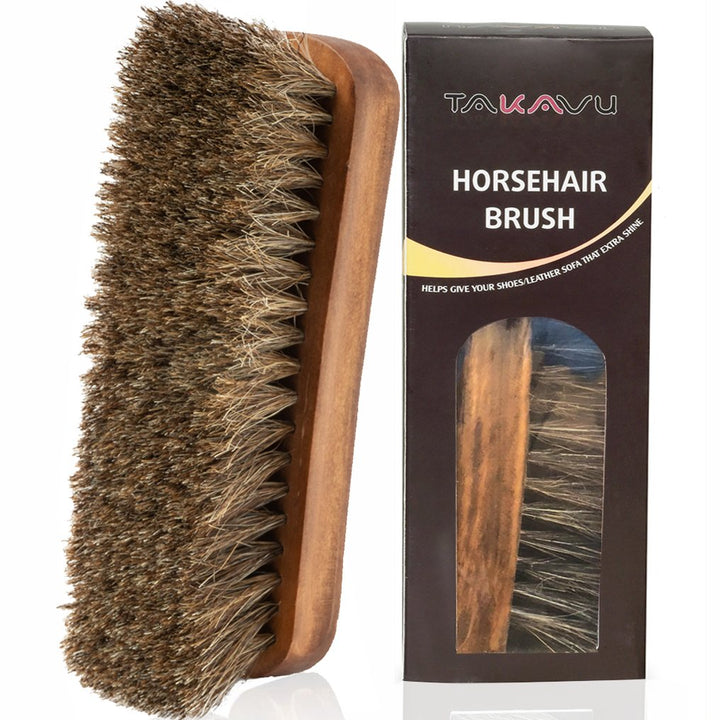 6.7 Horsehair Shoe Shine Brush - 100% Soft Genuine Hors