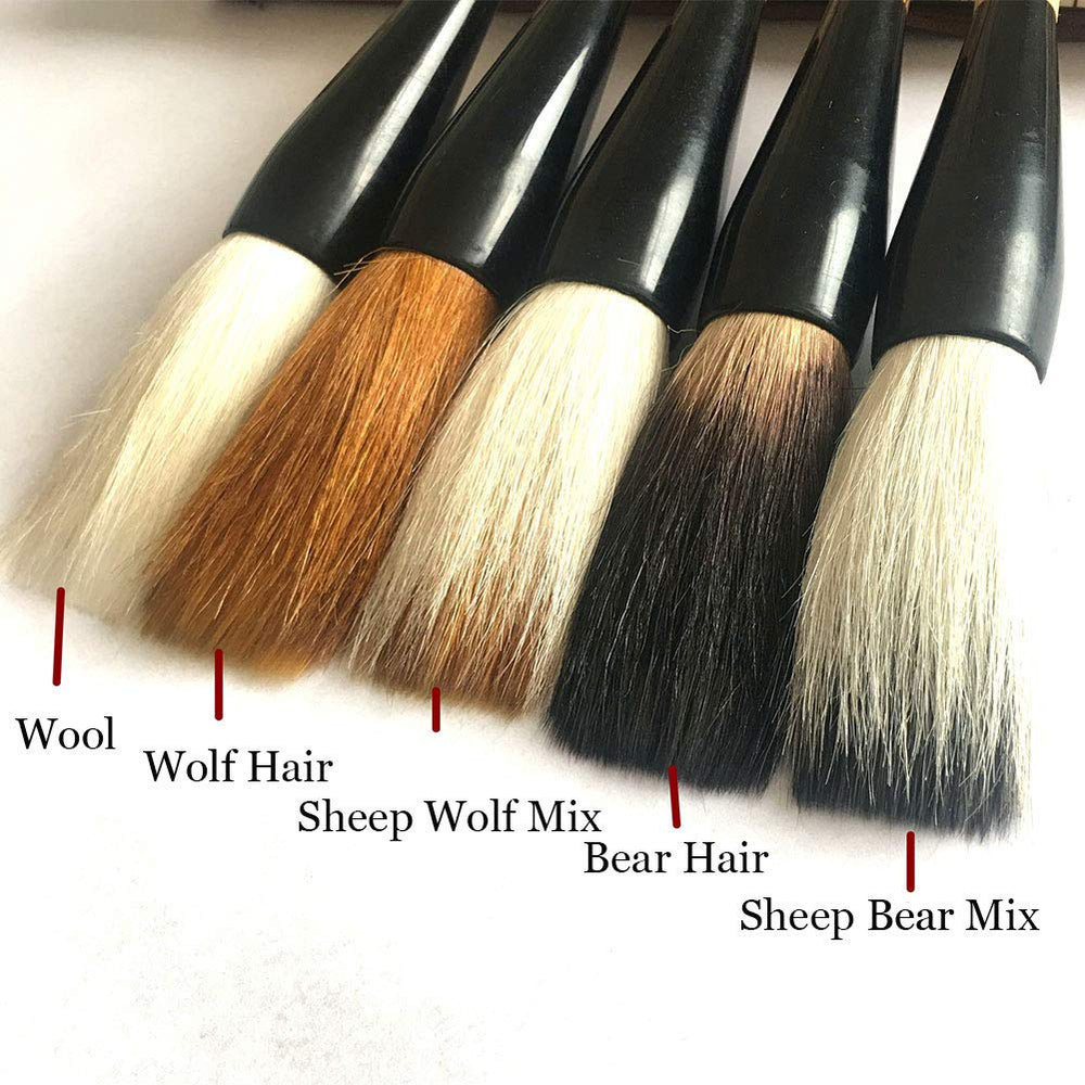 Chinese Traditional Calligraphy Brush/Chinese Calligraphy Watercolor Drawing Brush-Large brush (5-Pack)