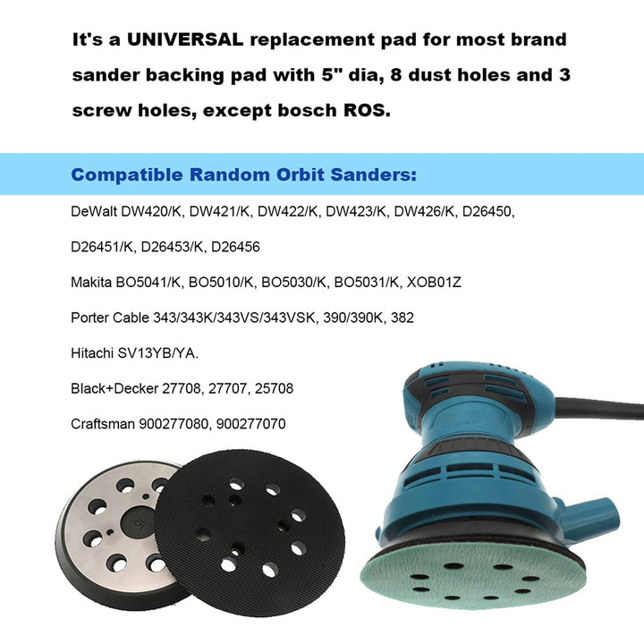 EAGLEGGO 5 inch 8 Hole Sander Hook and Loop Pad - RSP26