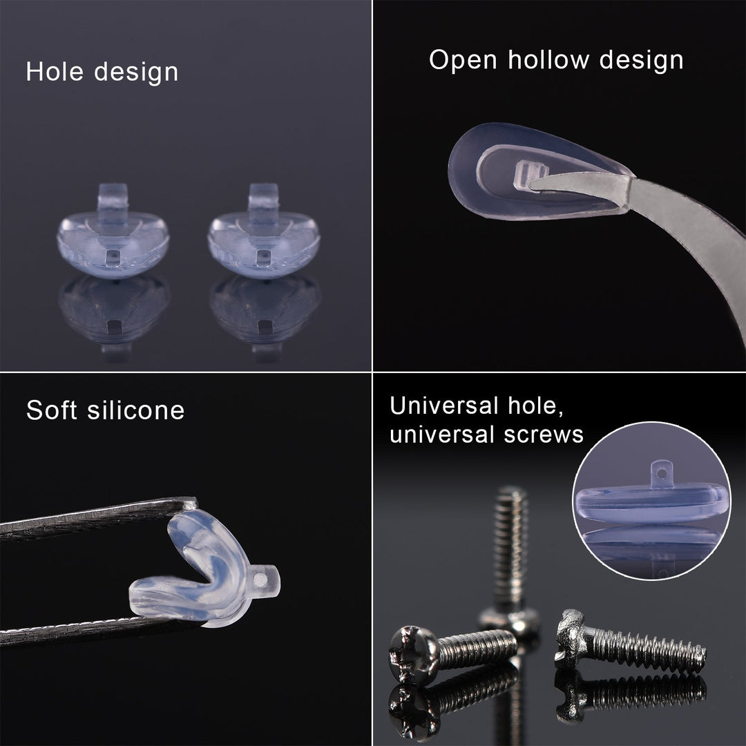 Sumind Eyeglass Repair Kit 10 Pairs Air Chamber Nose Pads Silicone Screw-in Eyewear Nose Pads with.