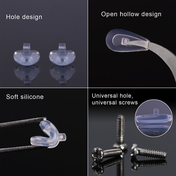 Sumind Eyeglass Repair Kit 10 Pairs Air Chamber Nose Pads Silicone Screw-in Eyewear Nose Pads with.