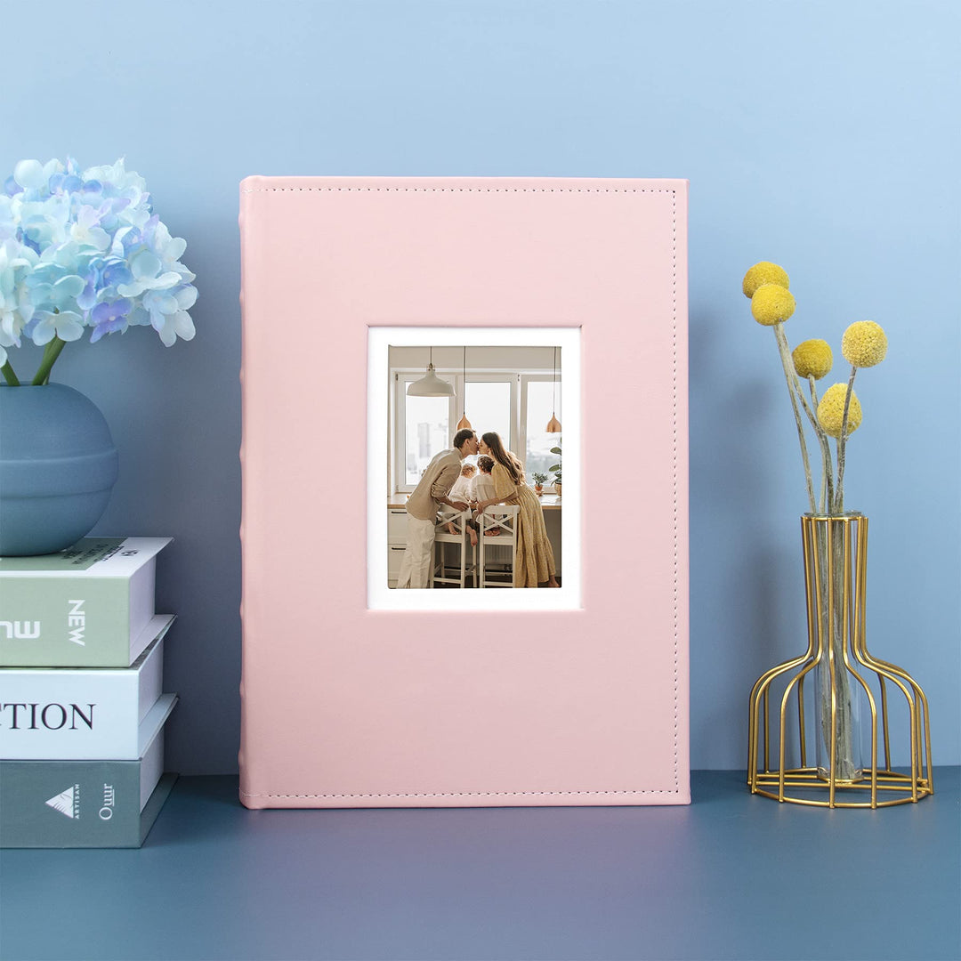 , Photo Album Hold 300 4x6 Horizontal Pictures for Weddings, Holidays, Engagements, Vacations, Family (3 per Page,Smooth Suede Style Cover,Color Brown)