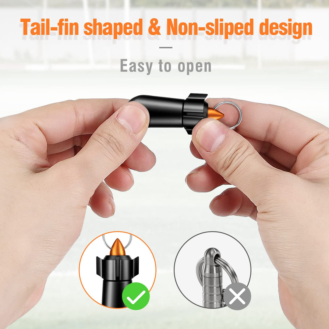 2 Packs Pill Keychain, Pill Case, Waterproof Pill Holder, Portable Pill Container, Aluminum Alloy, Single Chamber, Small Pocket Pill Box for Purse, Backpack, Medicine Bottle EDC for Outdoor Travel