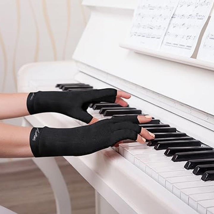 Dr. Arthritis Copper Arthritis Compression Gloves for Women and Men, Carpal Tunnel Gloves, Hand Brace for Arthritis Pain and Support (X-Large Black)