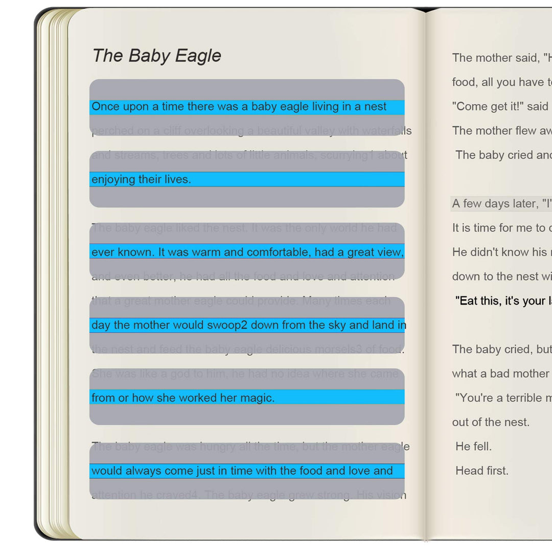 18 Pack Reading Guide Strips Colored Overlay Highlight Bookmarks Reading Strips Help with Dyslexia for Crystal Children and Teacher Supply (Blue)