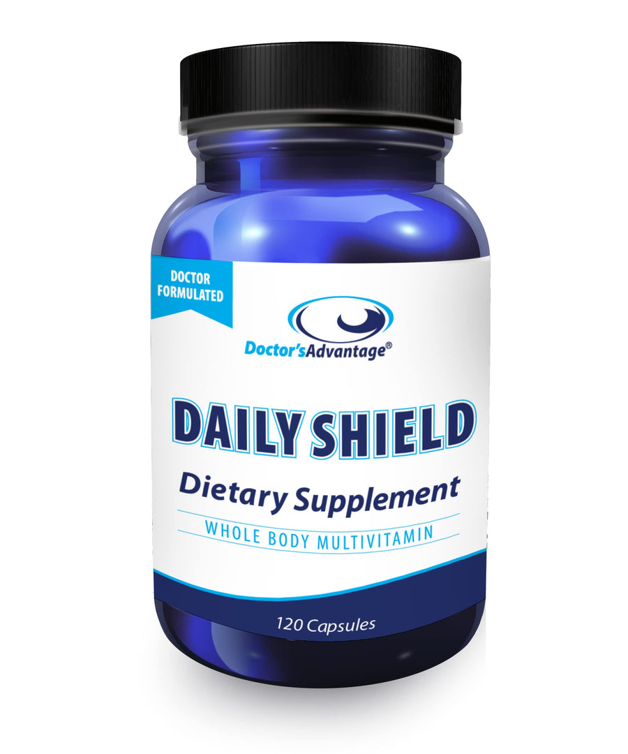 Daily Shield Multivitamin with Green Tea Extract & Bilberry | 120 Non-GMO Capsule Antioxidant Supplement to Fight Free Radical Damage & Support Immune System
