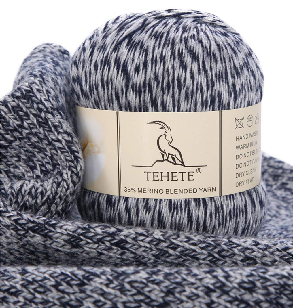TEHETE Merino Wool Yarn for Knitting 3-Ply Soft Crochet