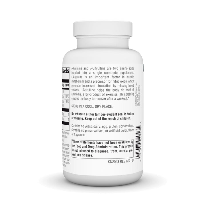 Source Naturals L-Arginine L-Citrulline Complex, 120 Ta