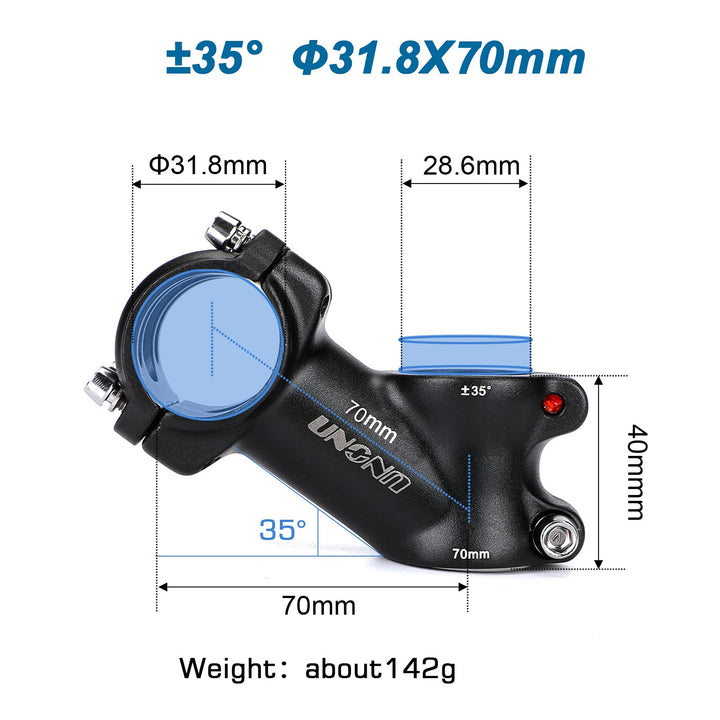 Road Bike Stem 35 Degree 31.8x70mm Handlebar Stem Riser for Mountain Bike,BMX, MTB,Ultralight Cycling Parts
