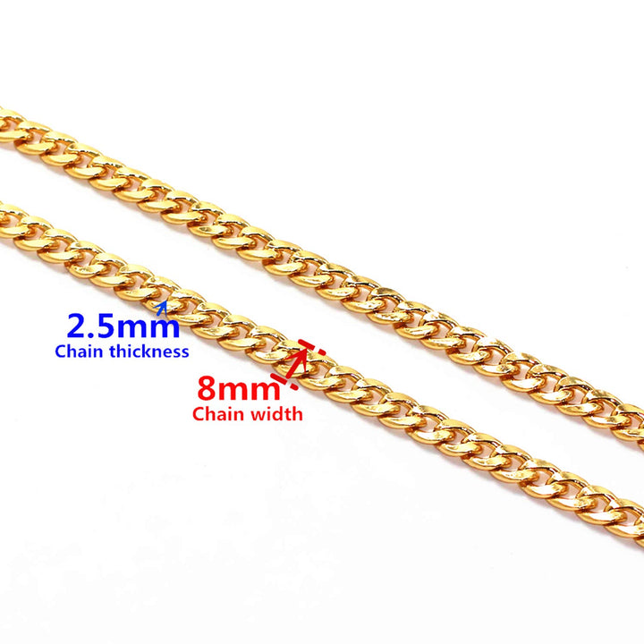 DIY Iron Flat Chain Strap Handbag Chains Purse Chain Straps Shoulder Cross Body Replacement Straps with Metal Buckles (39.4, Gold)