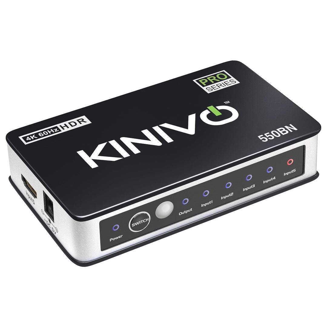 Kinivo HDMI Switch 4K HDR 550BN (5 in 1 Out, 4K 60Hz HD
