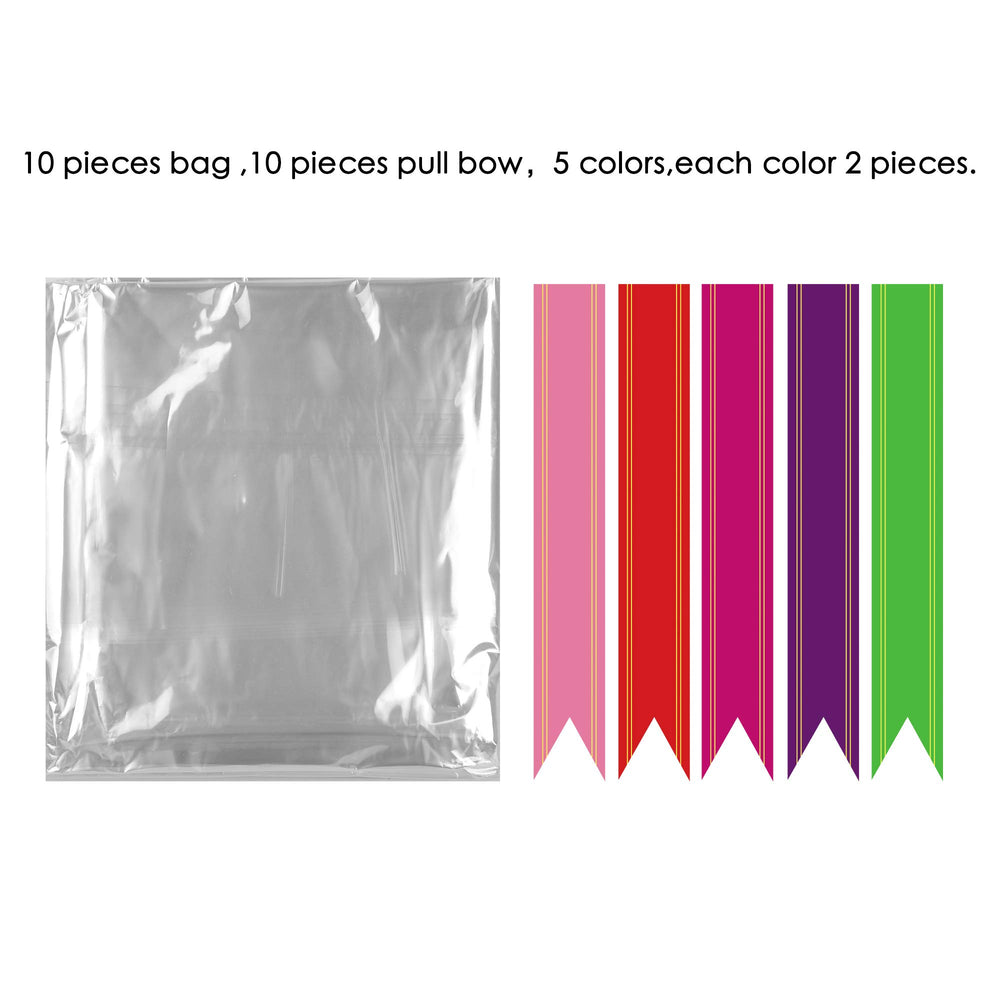 20 Pack Clear Basket Bags Pull Bow Set 10 Pack Packagin