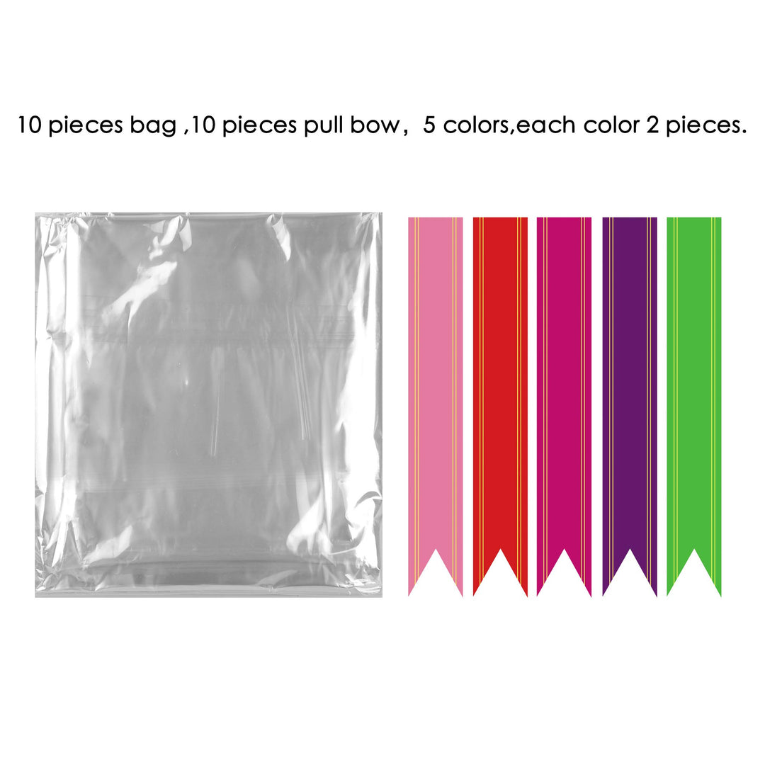 20 Pack Clear Basket Bags Pull Bow Set 10 Pack Packagin