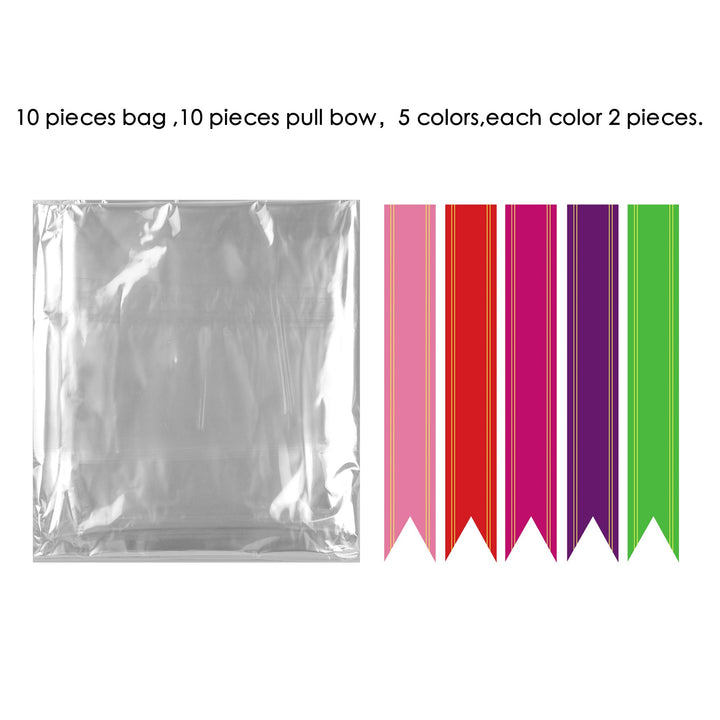 20 Pack Clear Basket Bags Pull Bow Set 10 Pack Packagin