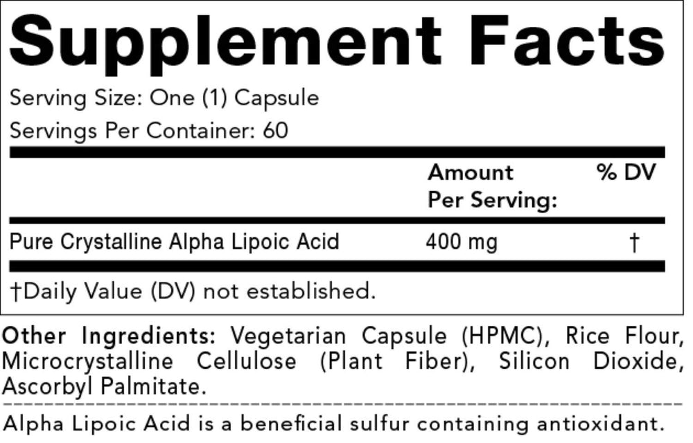 Alpha Lipoic Coenyme Q 10 200 mg Caps, 60 Count