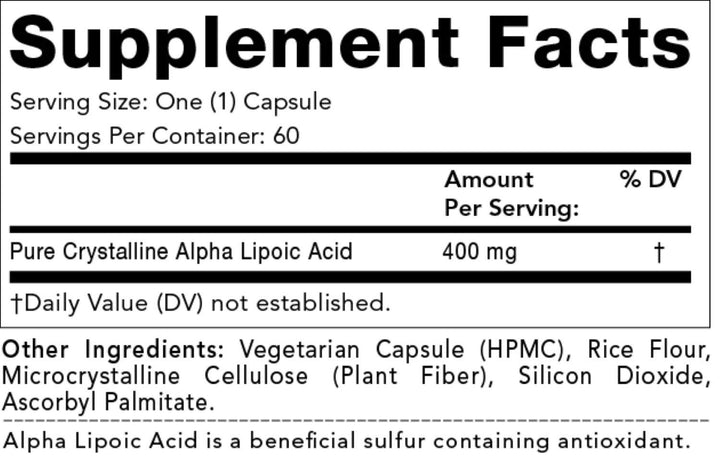 Alpha Lipoic Coenyme Q 10 200 mg Caps, 60 Count