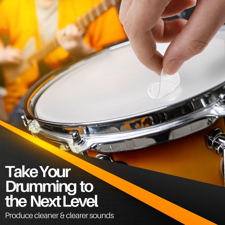 Drum Head Dampeners - 12 Pieces Clear Reusable Washable Sticky Silicone Drum Gels for Dampening Resonance &amp; Control Overtones, Snare Drum Dampeners for Precise Sound Quality of Drum &amp; Cymbals
