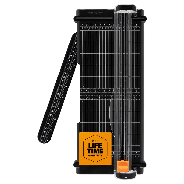 Recycled SureCut™ Portable Paper Trimmer - 12” Cut Length - Craft and Office Paper Cutter with Grid Lines - Black