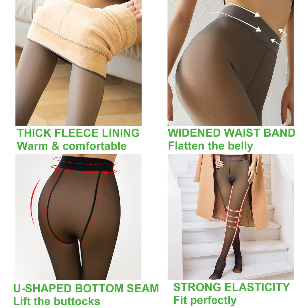 Winter Tights Women Leggings Thermal Pantyhose Fake Translucent Tights Opaque Warm Pantyhose High Waisted Winter Warm Sheer Tight