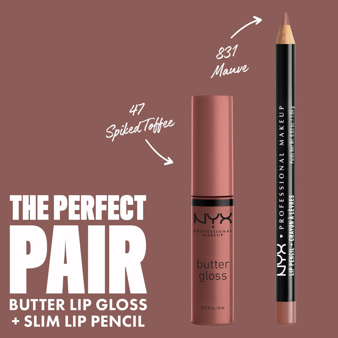 PROFESSIONAL MAKEUP Butter Gloss Brown Sugar, Non-Stick Lip Gloss - Spiked Toffee (Brown Mauve)