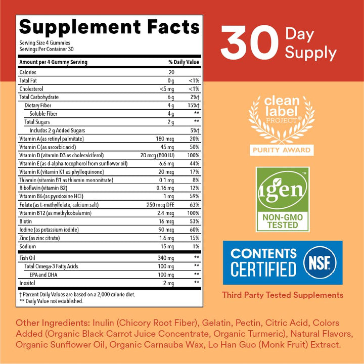 SmartyPants Kids Multivitamin Gummies and Fiber Supplem
