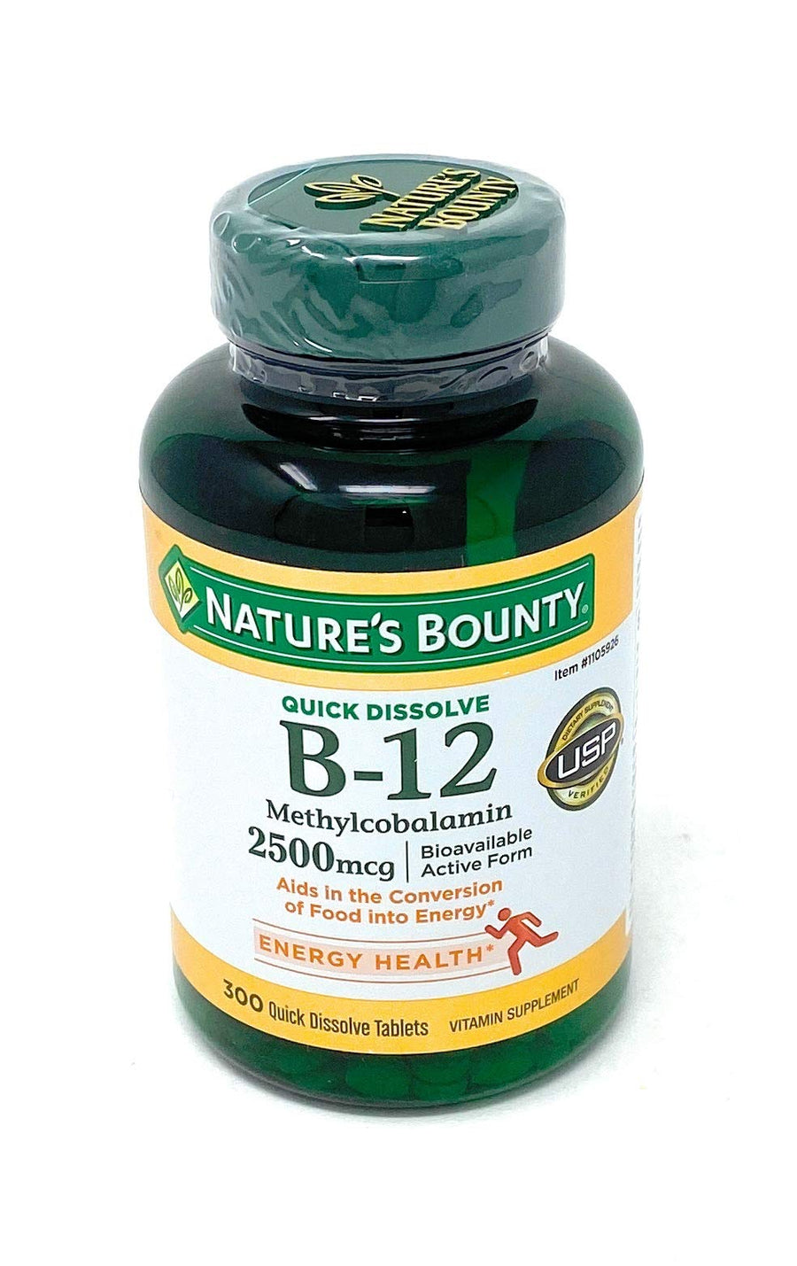 Quick Dissolve Fast Acting Vitamin B-12 2500 mcg, Natural Cherry Flavor (300 tablets)