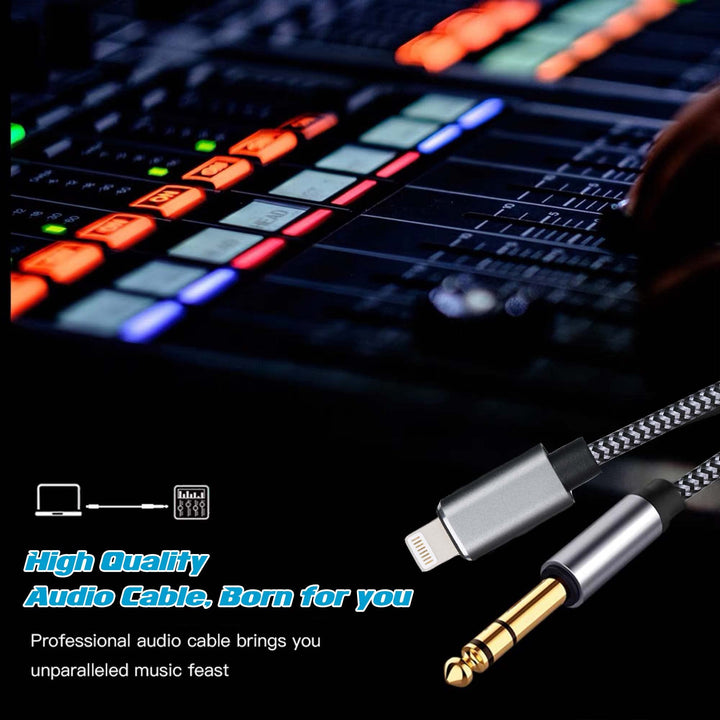 WORLDBOYU Lightning to 6.35mm 1/4 inch TRS Audio Stereo