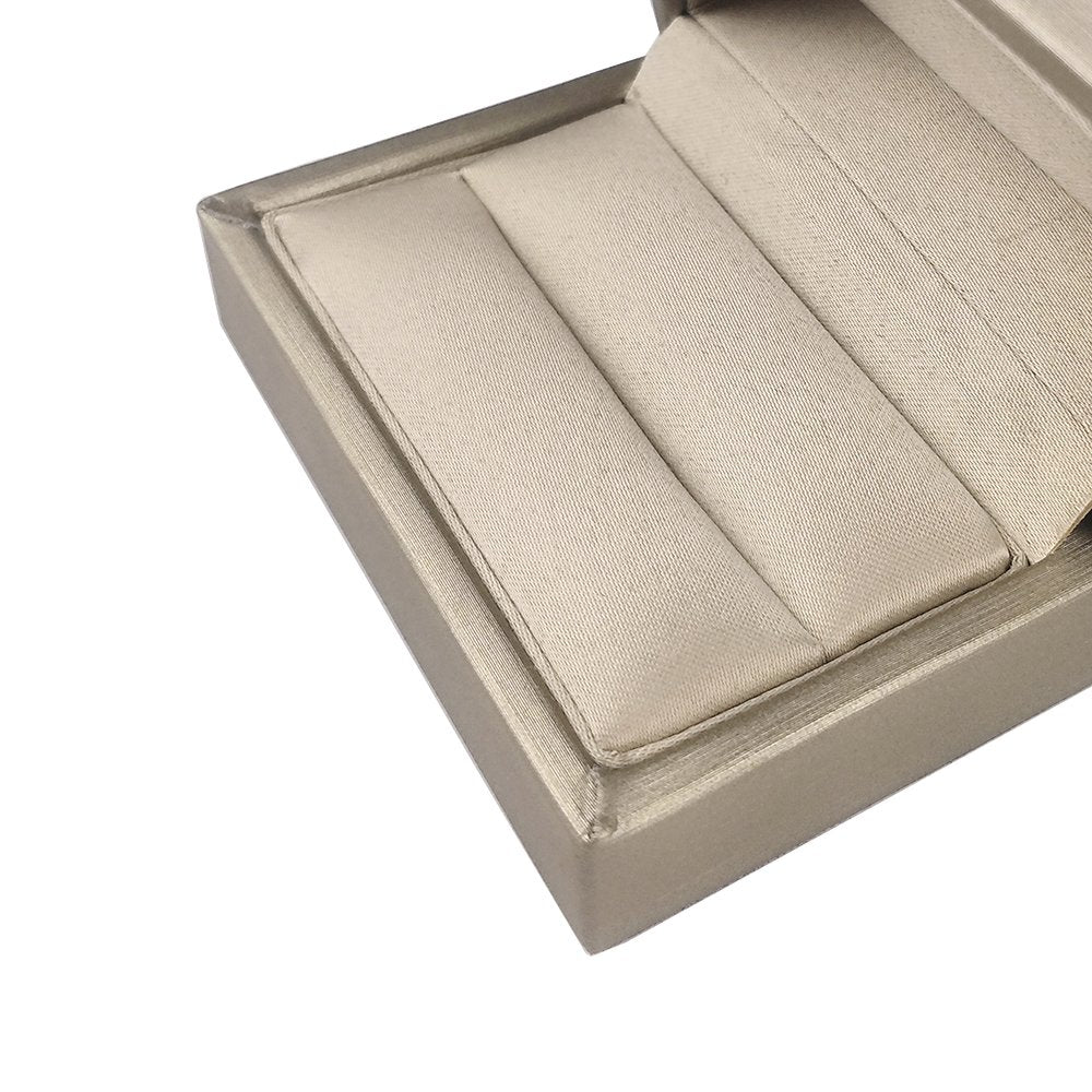 Gold Bearer Ring Box – Premium PU Leather Double Rings Box for Wedding Engagement Gift Box