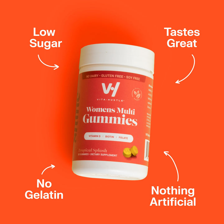 VitaHustle Womens Multivitamin Gummies, Vegan, Biotin, 