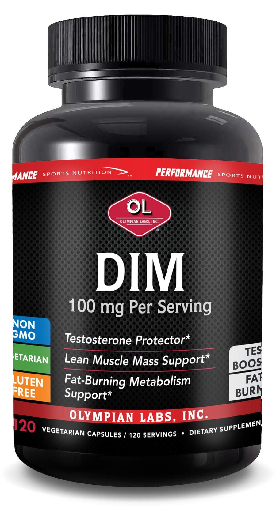 DIM 100mg - DIM Diindolylmethane Supplement Capsules Supporting Hormone Balance, Clear Skin, PCOS, & Aid in Fitness and maintaining Lean Muscle - 120 Daily Capsules
