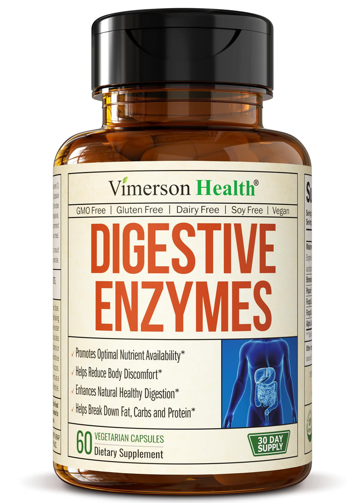 Digestive Enzymes - Probiotic Multi Enzyme (Enzimas Digestivas) - Digestive Supplements with Unique Makzyme-Pro Formula - Advanced Enzymes for Digestion, Bowel Movements &amp; Nutrient Absorption. 60 Caps