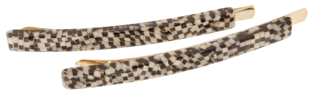 Bobby Pin Pair On Gold Wire Opera Silver