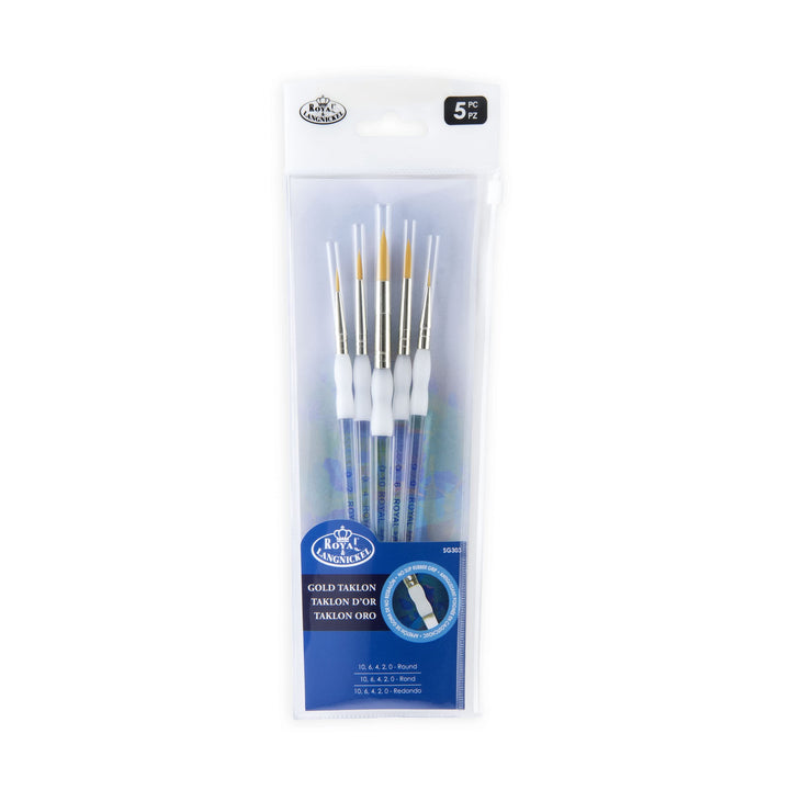 Royal &amp; Langnickel - 5pc Soft Grip Gold taklon Paint Brush Set, Round | SG303
