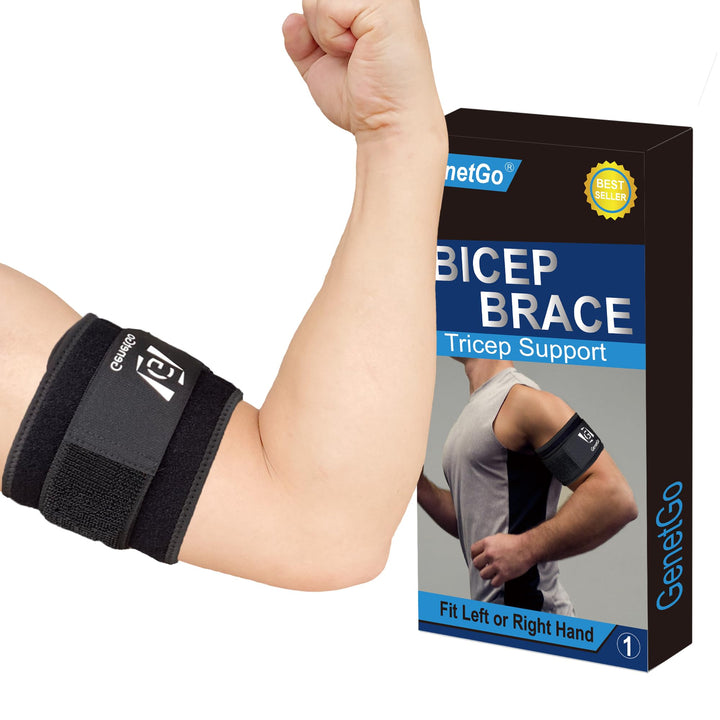 Bicep & Tricep Tendonitis Brace Compression Sleeve - Pain Relief for Bicep and Tricep Muscle Strains, Upper Arm Support (L/XL Width-4)