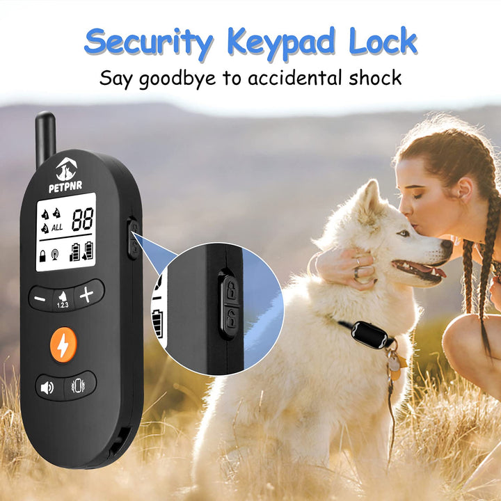 Dog Training Collar - Rechargeable Electronic Shock Collars with Remote,3 Training Modes:Beep,Vibration &amp; Shock, with 2 Receivers IPX7 Waterproof for 8 to 120 lbs Small Medium Large 2 Dogs