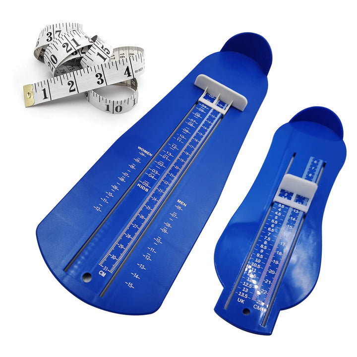 Foot Measurement Device Shoe Size Measuring Devices for Adults and Kids with Soft Tape Measure US Standard Blue 2 Pieces
