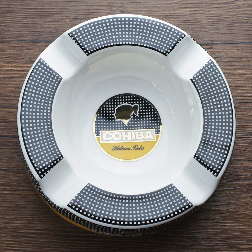 Cigar Ashtray Big Ashtrays for 8 Round Cigarettes Large Rest Outdoor Cigars Ashtray for Patio/Outside/Indoor Ashtray Gifts for Men
