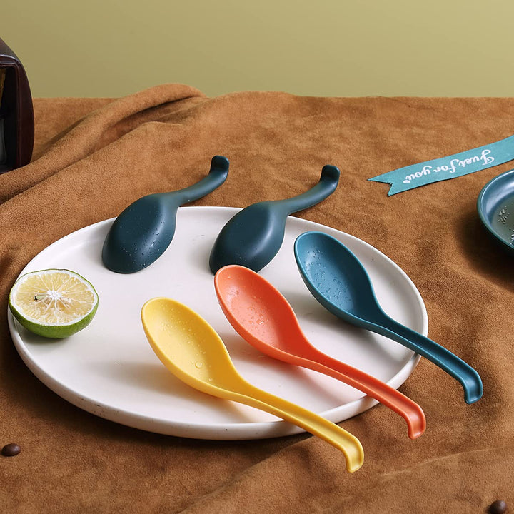 Soup Spoon, ECO Friendly Dinner Spoon,Made of Food Grade PP, BPA Free,Easy Clean,Dishwasher Safe Set of 12(Mix Color)