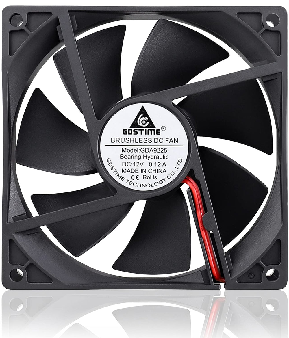 92mm x 92mm x 25mm 90mm 3.6 Inches 12v Brushless Dc Cooling Fan 2 Pin