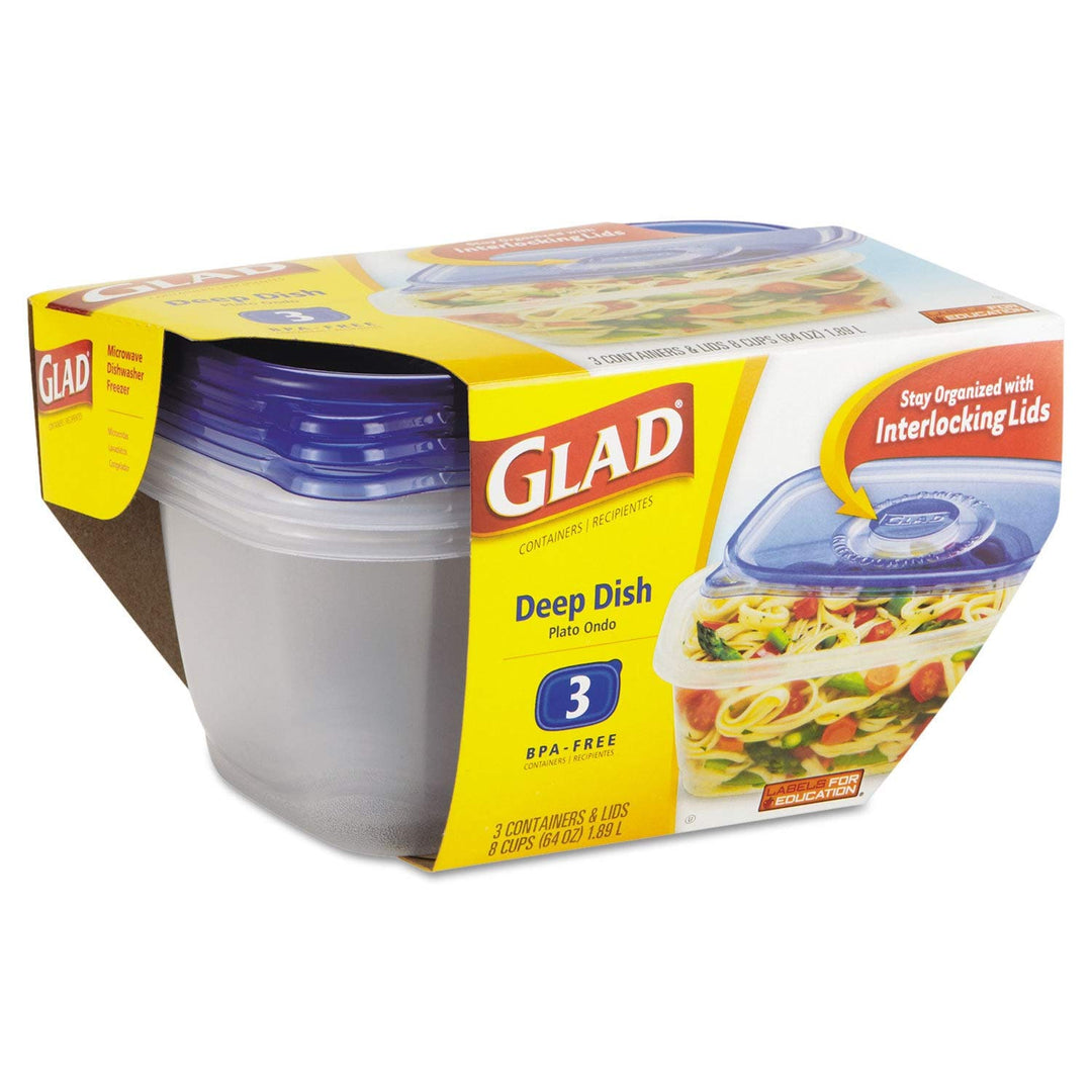 GladWare Deep Dish Containers with Lids, 8 Cups (64 oz)
