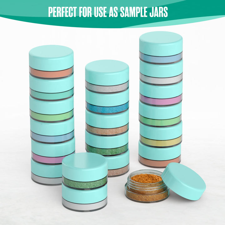 Houseables 3 Gram Jar, 3 ML, Blue, 50 Pk, BPA Free, Cos