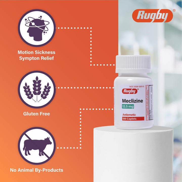 Rugby Meclizine 12.5mg Caplets - Antiemetic Motion Sick