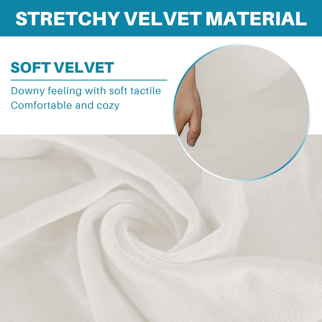 Velvet Ottoman Cover, Rectangle Footstools Covers Stret
