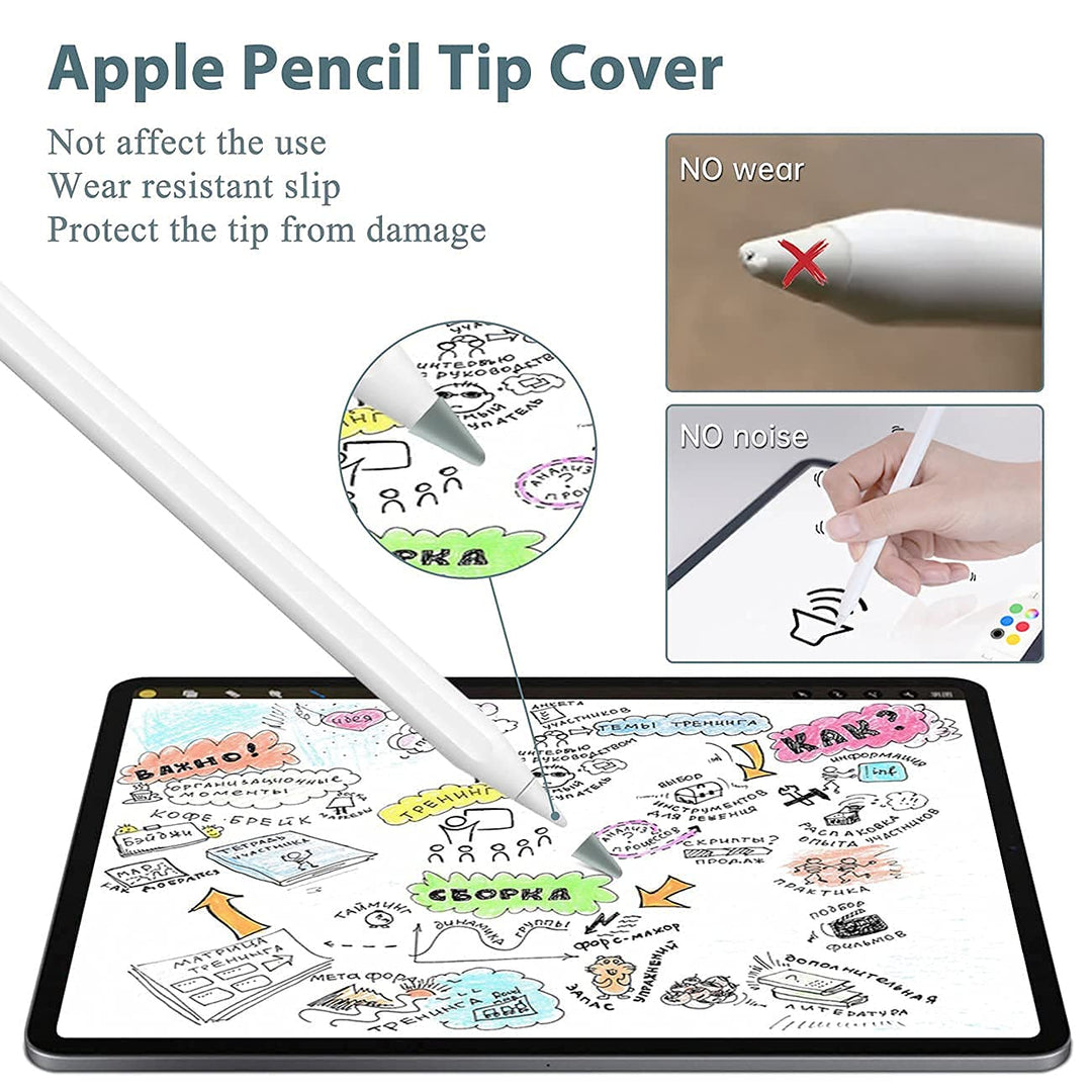 Replacement Tips Compatible with Apple Pencil 1st &amp; 2nd Generation(2 Pack), Apple Pencil Tip and Nibs Protector Cover for iPad Pro iPencil