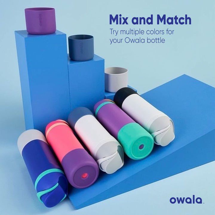 Owala Silicone Water Bottle Boot, Anti-Slip Protective Sleeve for Water Bottle, Protects FreeSip, Twist, and Flip Stainless Steel Water Bottles, 24 Oz, Grey